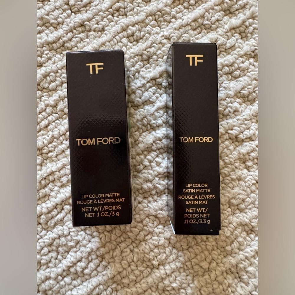 Tom Ford Lip Color Matte & Satin Lipsticks Shade 38 Night Porter&15 Wild Ginger